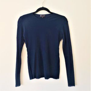 Petit Pois by Viviana G Sheer Mesh Top Navy L